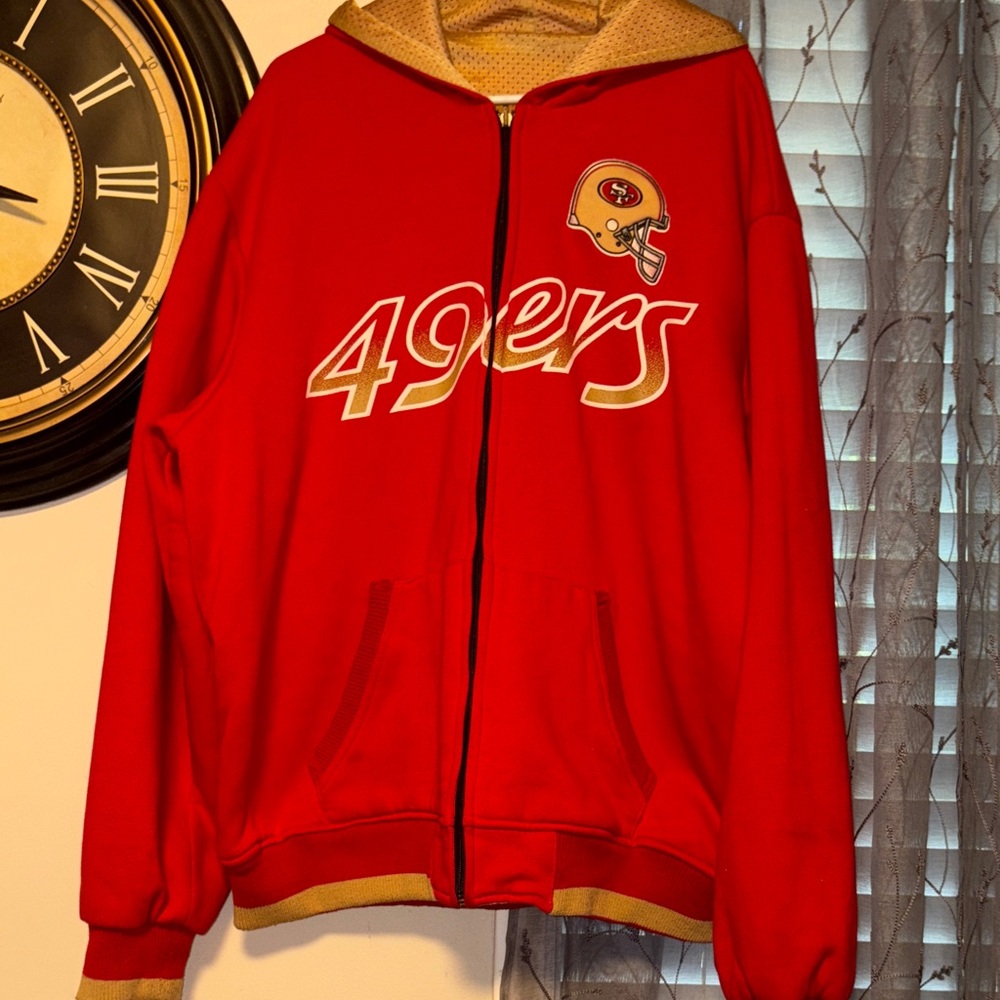 Reversible Red 49ers Jacket with Gold Accents